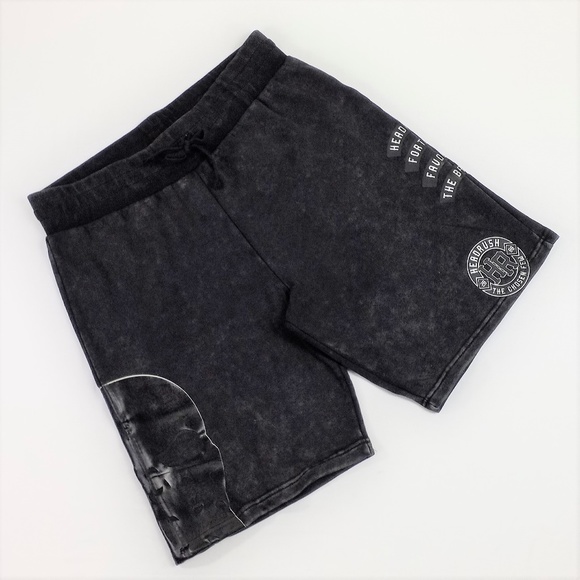 Head Rush Black Acid Mineral Wash Shorts Mens Medium NWT - Picture 1 of 6